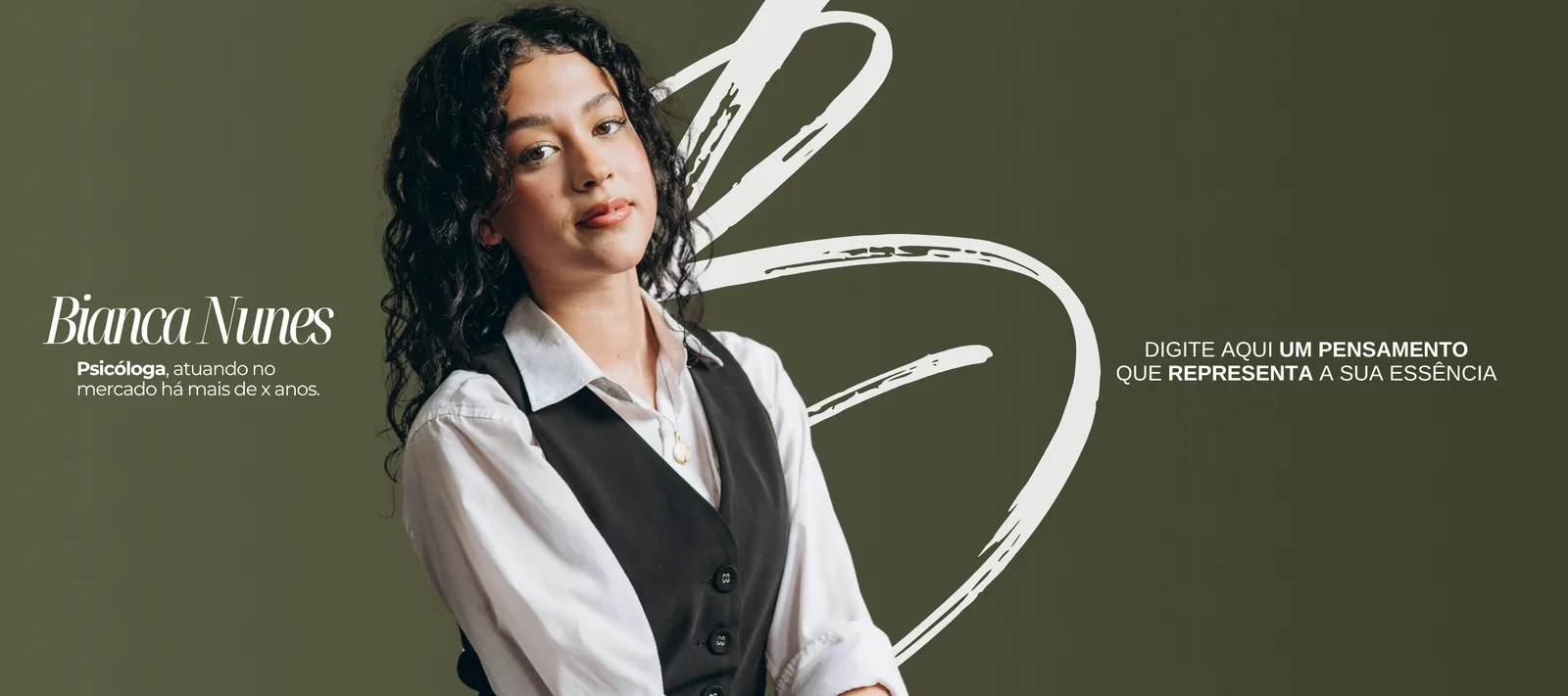 Banner de topo de feed para psicóloga em verde oliva