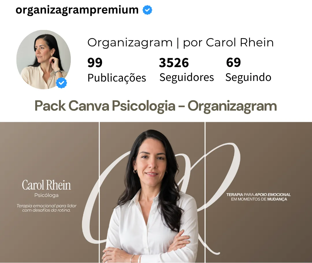 Perfil de psicóloga no Instagram com o banner de topo de feed aplicado