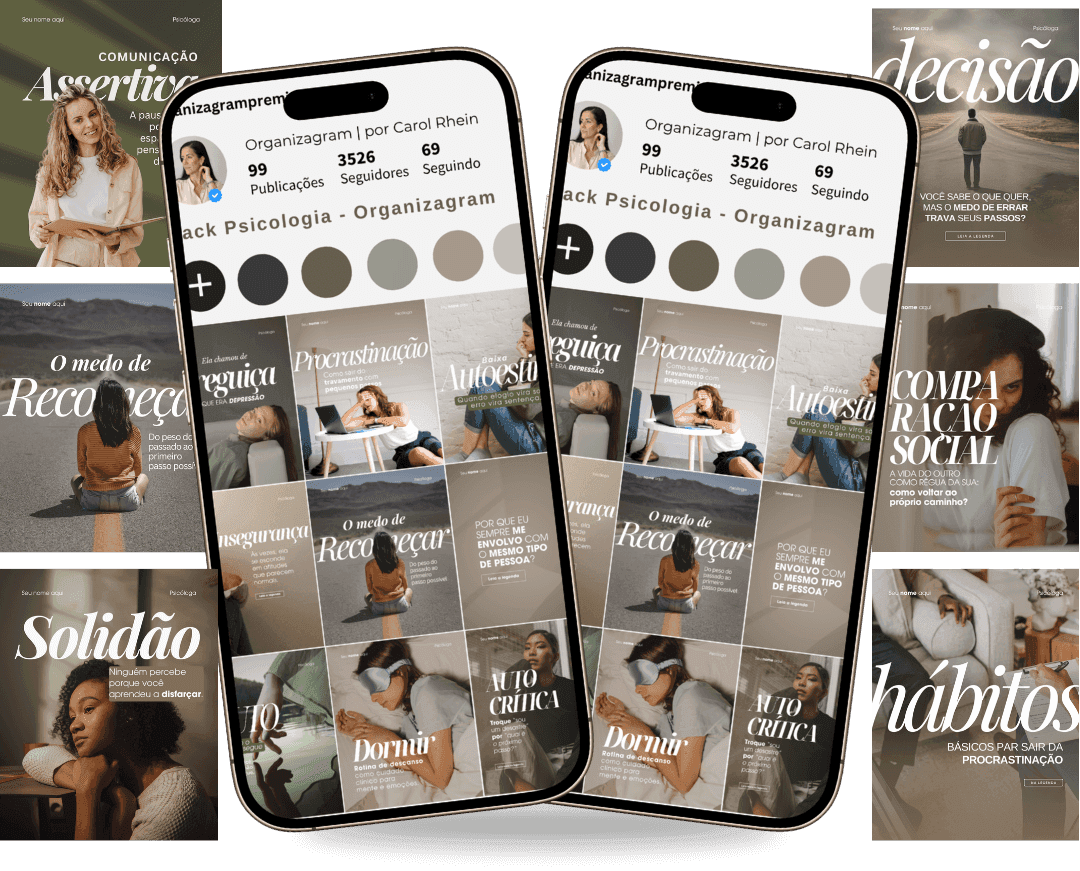 Mockup Pack Psicóloga — templates Canva para Instagram